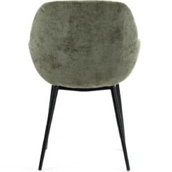 Set di 2 sedie da pranzo in tessuto di velluto (seduta 48 cm) Zola Verde cachi