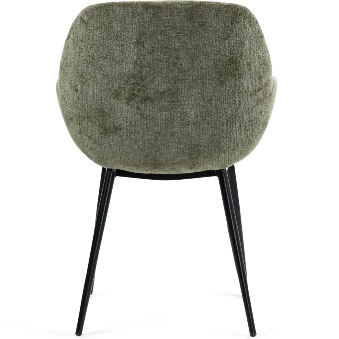 Set di 2 sedie da pranzo in tessuto di velluto (seduta 48 cm) Zola Verde cachi