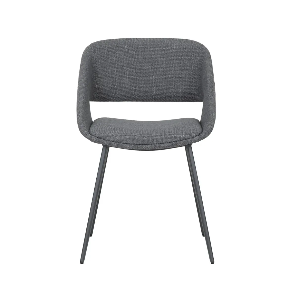 Set di 2 sedie da pranzo in tessuto (seduta 49 cm) Orka Grigio scuro