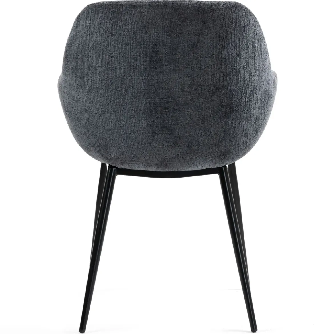 Set di 2 sedie da pranzo in tessuto chenille (seduta 48 cm) Zola Grigio scuro
