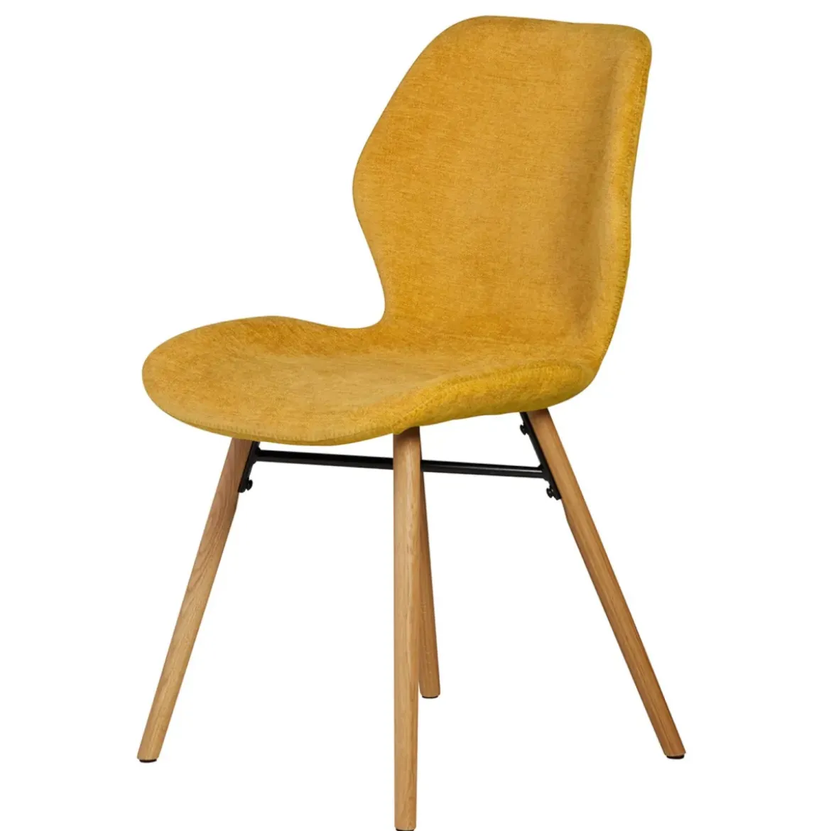Set di 2 sedie da pranzo in tessuto testurizzato (seduta 46 cm) Malika Giallo senape