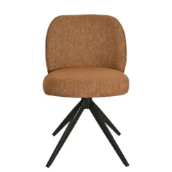 Set di 2 sedie da pranzo in tessuto testurizzato (seduta 51 cm) Linda Caramello