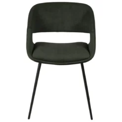 Set di 2 sedie da pranzo in velluto a coste (seduta 49 cm) Orka Verde scuro
