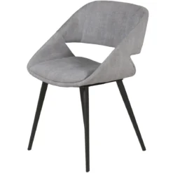 Set di 2 sedie da pranzo in velluto a coste (seduta 49 cm) Orka Grigio chiaro