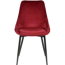 Set di 2 sedie da pranzo in velluto (seduta 47 cm) Juno Rosso
