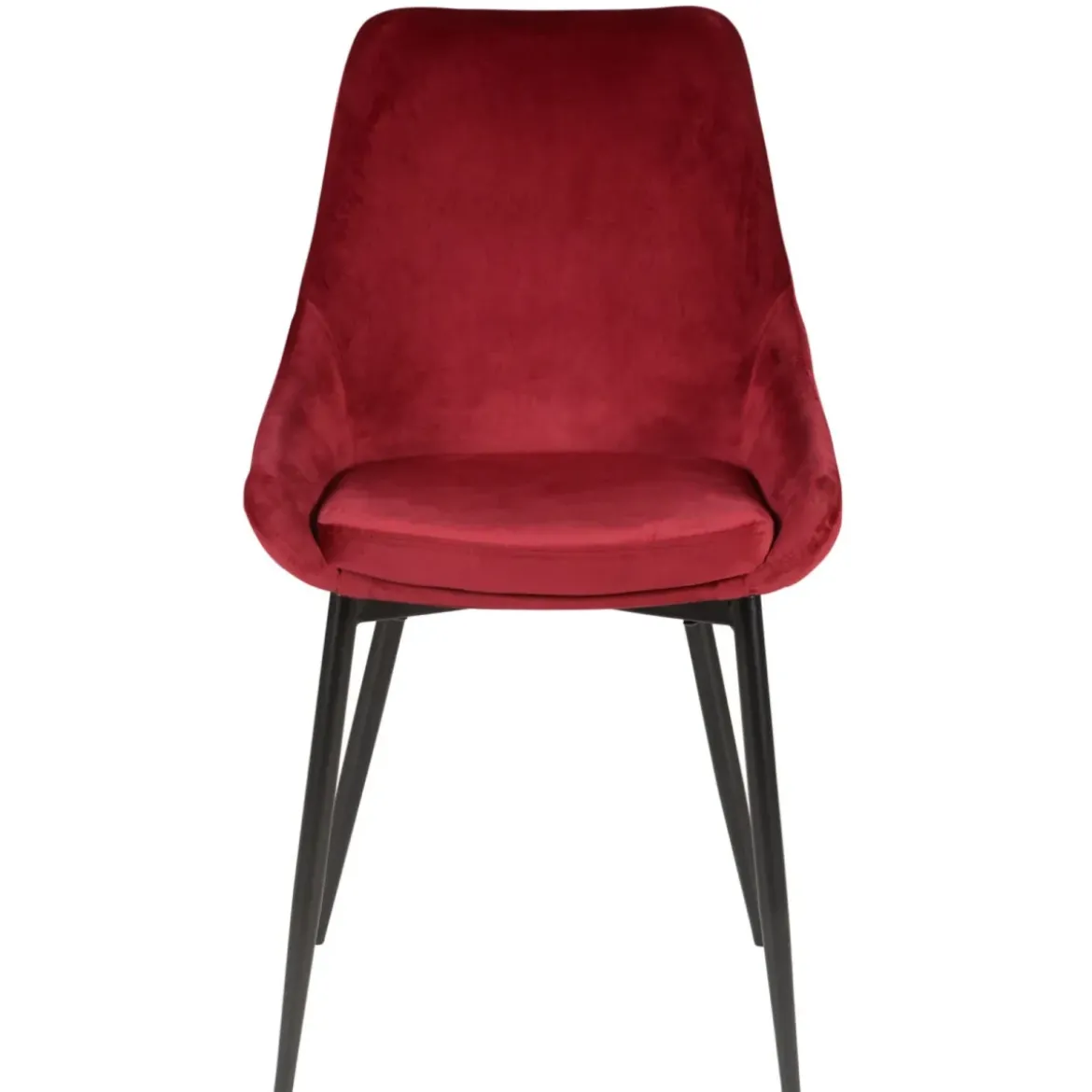 Set di 2 sedie da pranzo in velluto (seduta 47 cm) Juno Rosso