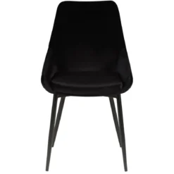 Set di 2 sedie da pranzo in velluto (seduta 47 cm) Juno Verde Nero