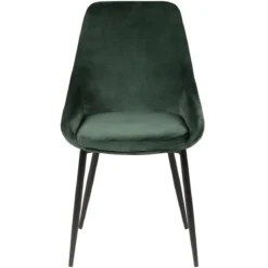 Set di 2 sedie da pranzo in velluto (seduta 47 cm) Juno Verde pino