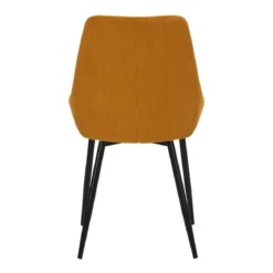 Set di 2 sedie da pranzo in velluto a coste (Altezza seduta 47 cm) Juno Giallo curry