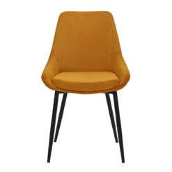 Set di 2 sedie da pranzo in velluto a coste (Altezza seduta 47 cm) Juno Giallo curry