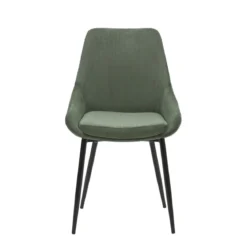 Set di 2 sedie da pranzo in velluto a coste (seduta 47 cm) Juno Verde cachi