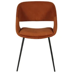 Set di 2 sedie da pranzo in velluto a coste (seduta 49 cm) Orka Cognac