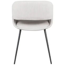 Set di 2 sedie da pranzo in velluto a coste (seduta 49 cm) Orka Ecru