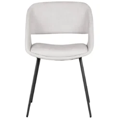 Set di 2 sedie da pranzo in velluto a coste (seduta 49 cm) Orka Ecru