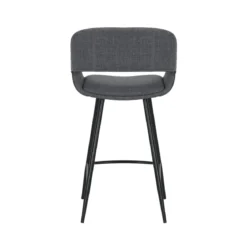 Set di 2 sedie per isola centrale con schienale in tessuto (seduta 68cm) Kosmo Grigio scuro