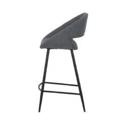 Set di 2 sedie per isola centrale con schienale in tessuto (seduta 68cm) Kosmo Grigio scuro