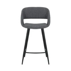 Set di 2 sedie per isola centrale con schienale in tessuto (seduta 68cm) Kosmo Grigio scuro
