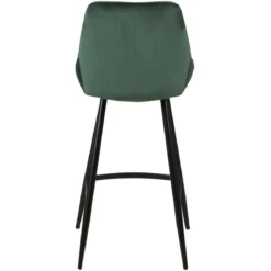 Set di 2 sedie per isola centrale con schienale in velluto (Altezza seduta 67cm) Juno Verde scuro