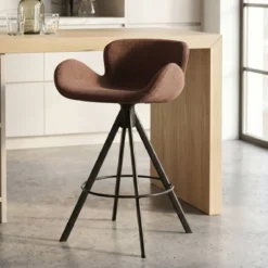 Set di 2 sedie per isola centrale con schienale (Altezza seduta 65cm) Pema Bordeaux