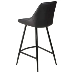 Set di 2 sedie per isola centrale con schienale in similpelle (Altezza seduta 67cm) Juno Nero