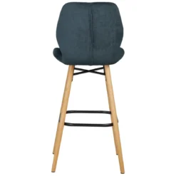 Set di 2 sedie per isola centrale con schienale in tessuto (Altezza seduta 65cm) Malika Blu scuro