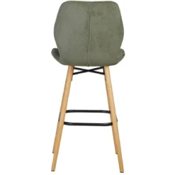 Set di 2 sedie per isola centrale con schienale in tessuto (Altezza seduta 65 cm) Malika Verde bottiglia