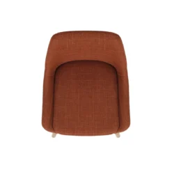 Set di 2 sedie per isola centrale con schienale in tessuto (Altezza seduta 67cm) Juno Cognac gambe in rovere