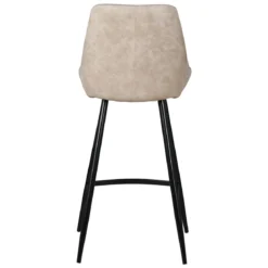 Set di 2 sedie per isola centrale con schienale in tessuto effetto camoscio (Altezza seduta 67cm) Juno Beige