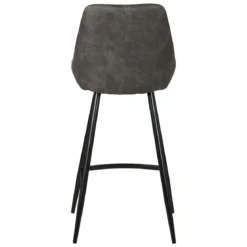 Set di 2 sedie per isola centrale con schienale in tessuto effetto camoscio (Altezza seduta 67cm) Juno Grigio scuro