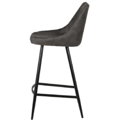 Set di 2 sedie per isola centrale con schienale in tessuto effetto camoscio (Altezza seduta 67cm) Juno Grigio scuro