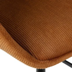 Set di 2 sedie per isola centrale con schienale in velluto a coste (Altezza seduta 68cm) Kosmo Cognac