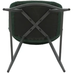 Set di 2 sedie per isola centrale con schienale in bouclé (seduta 65cm) Soho Verde pino