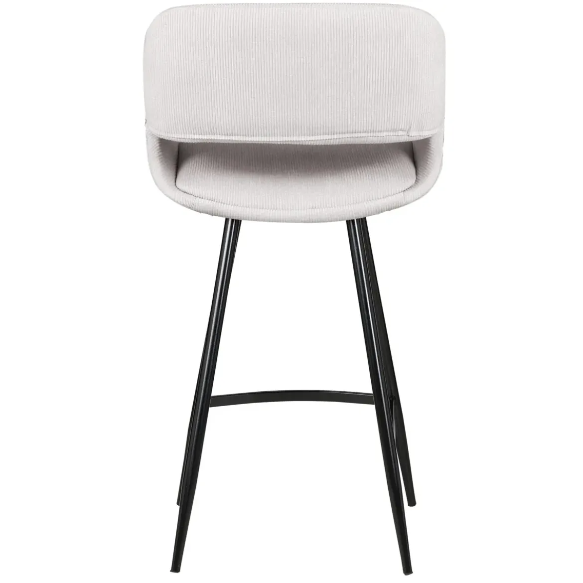 Set di 2 sedie per isola centrale con schienale in velluto a coste (Altezza seduta 68cm) Kosmo Ecru