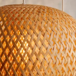 Set di 2 sospensioni luminose in bambù (D61-D39 cm) Manacor Naturale