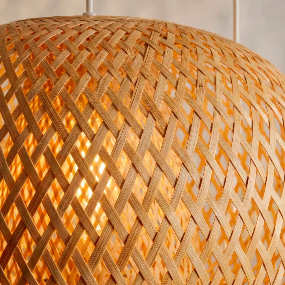 Set di 2 sospensioni luminose in bambù (D61-D39 cm) Manacor Naturale
