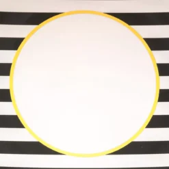 Set di 12 sottopiatti a righe Nero e Bianco