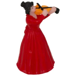 Set di 5 statuine e accessori per Villaggio di Natale (H22 cm) Musica e chiosco