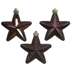 Set di 6 stelle natalizie da appendere Alpine Nero tartufo