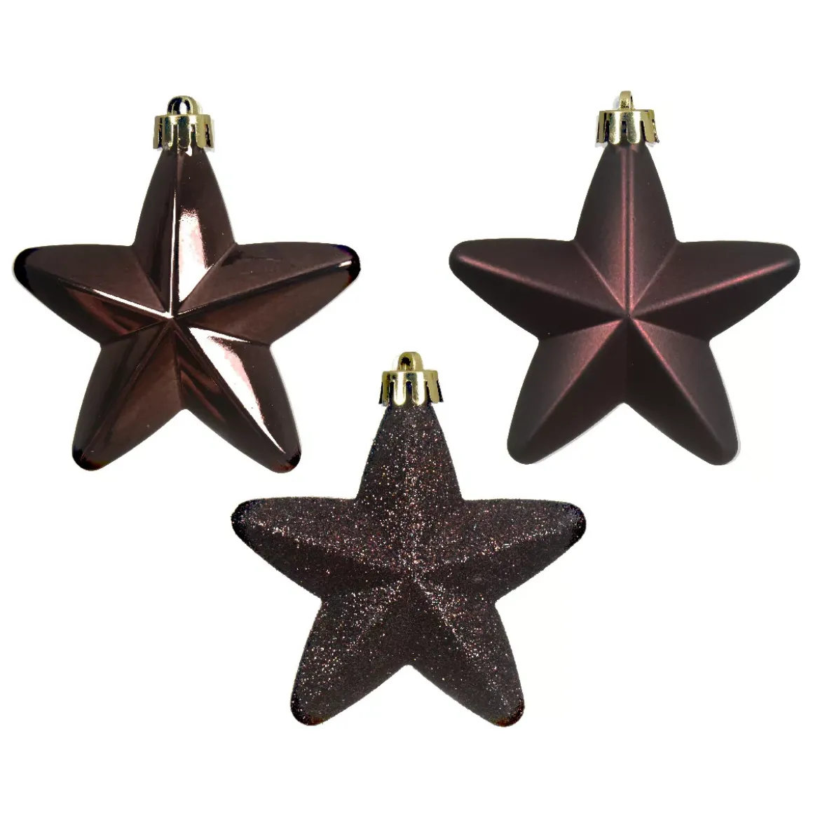 Set di 6 stelle natalizie da appendere Alpine Nero tartufo