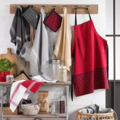 Set di 2 strofinacci cotone riciclato Cuisiline Bordò