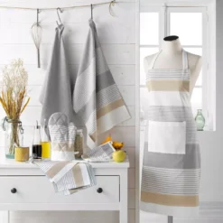 Set di 3 strofinacci cotone tessuto (40 x 40 cm) Illiabe Bianco