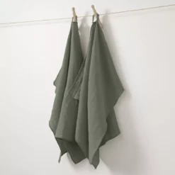 Set di 2 strofinacci garza di cotone (70 cm) Gaïa Verde rosmarino