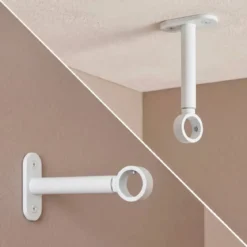 Set di 2 supporti regolabili (L90 - L150 / Ø20 mm) Bianco opaco