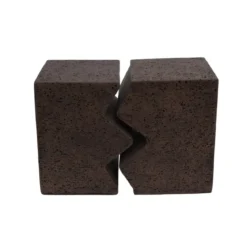 Set di 2 tavolini in magnesio ossidato (H45 cm) Barbarella Marrone