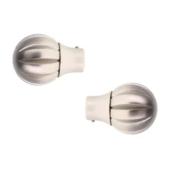 Set di 2 terminali per tenda (D20 mm) tocco di Zen Argento