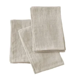 Set di 3 tovaglioli lino lavato (40 x 40 cm) Louise Beige