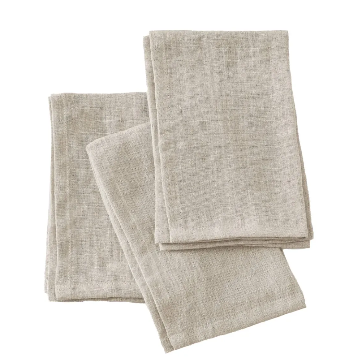 Set di 3 tovaglioli lino lavato (40 x 40 cm) Louise Beige