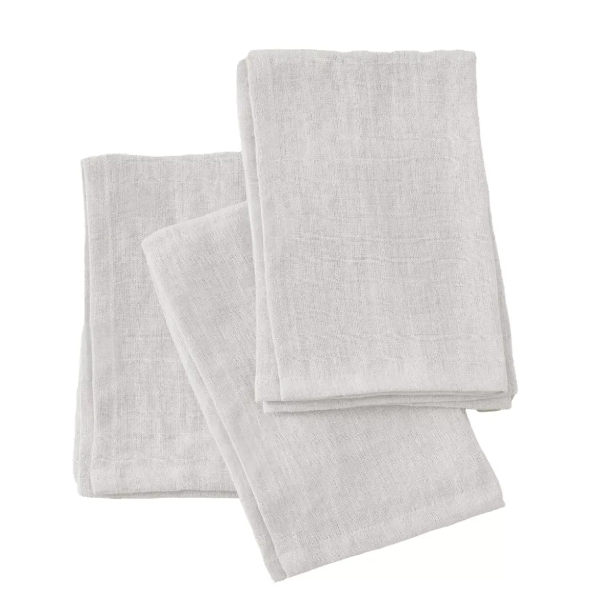 Set di 3 tovaglioli lino lavato (40 x 40 cm) Louise Bianco