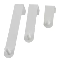 Set 3 ganci appendiabiti per porta inox (H7-13-19 cm) Bianco