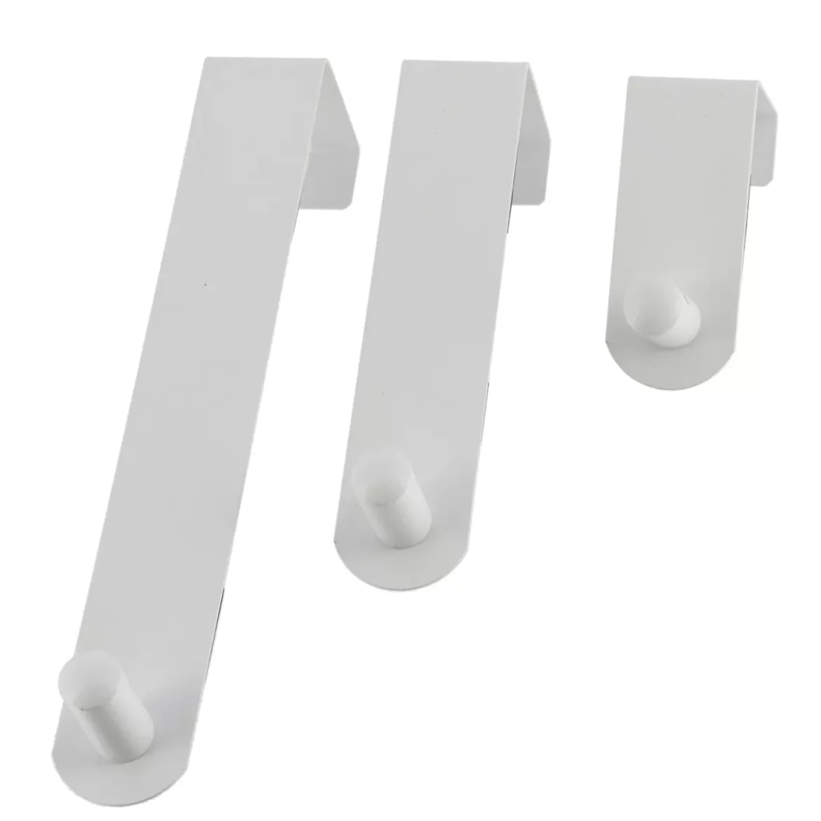 Set 3 ganci appendiabiti per porta inox (H7-13-19 cm) Bianco